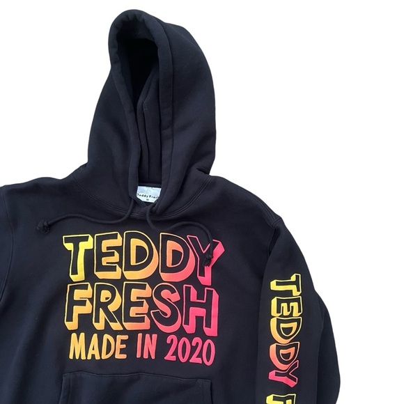 Teddy Fresh - “Made in 2020” Hoodie - Black Multi - Men’s Medium - Picture 4 of 7